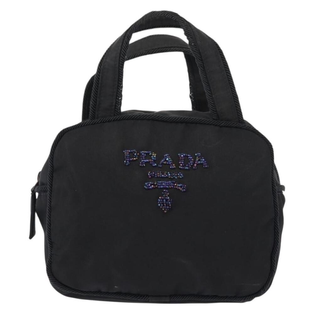 PRADA Beads Tote Bag Nylon Black Silver Auth bs30073 - Picture 13 of 16